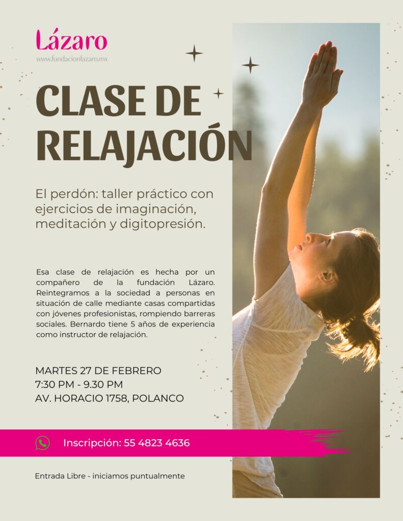 flyer clase de relajacion Lazaro