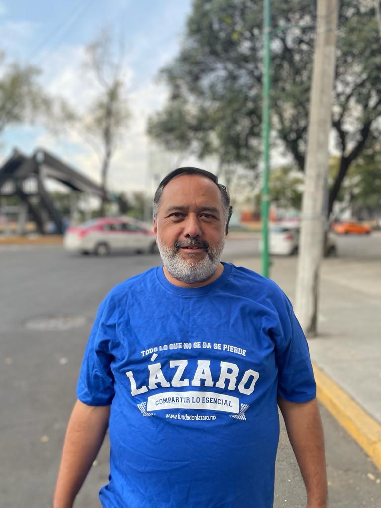 Bernardo, companero Lazaro que estuvo en situacion de calle